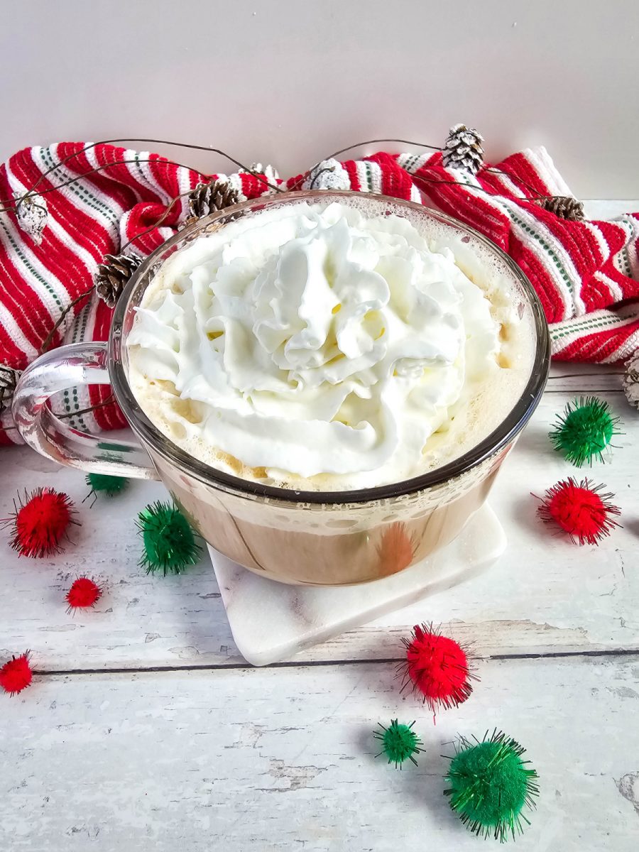 homemade latte with gingerbread sauce