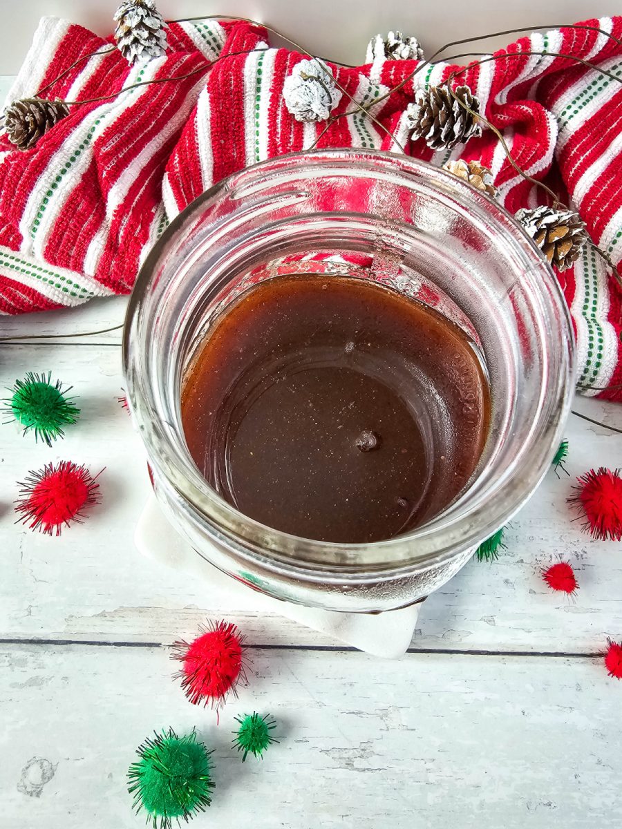 overhead shot of DIY gingerbread syrup