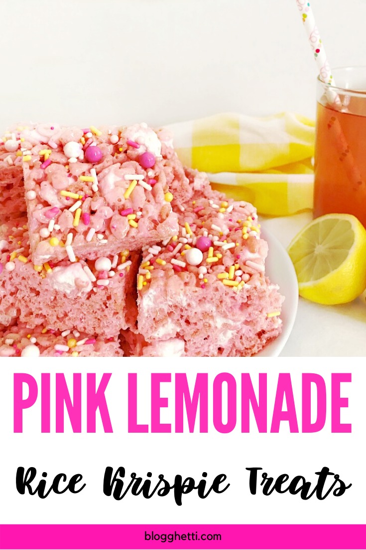 Pink lemonade rice krispie treats - pin