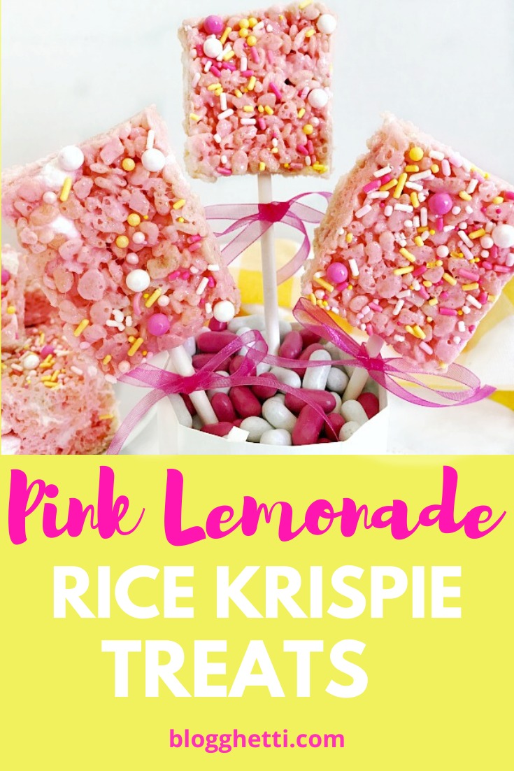 Pink lemonade rice krispie treats - pinterest