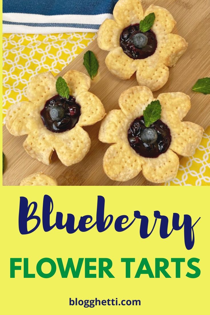 blueberry flower tarts - pin