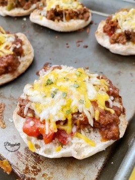 cheesy sloppy Joes hot from the oven