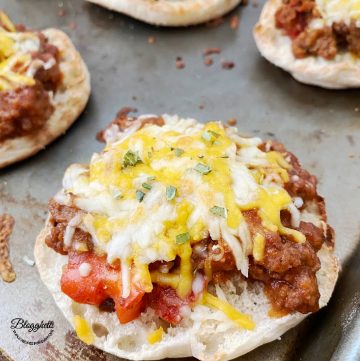 cheesy sloppy Joes hot from the oven