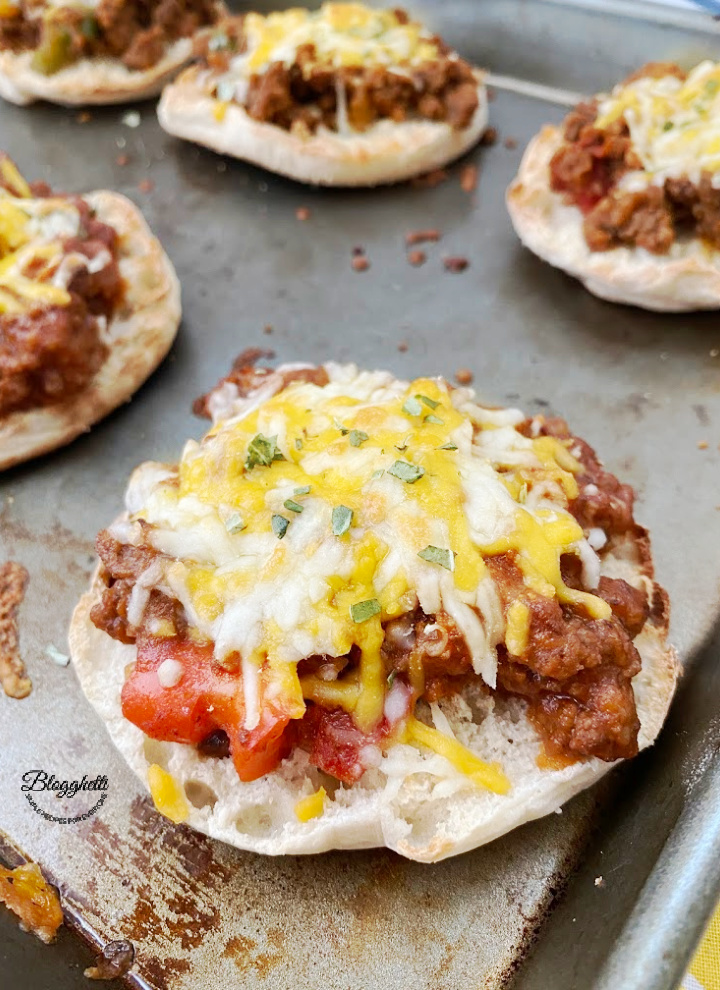 cheesy sloppy Joes hot from the oven