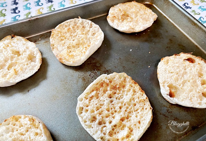 lightly toasted English muffins
