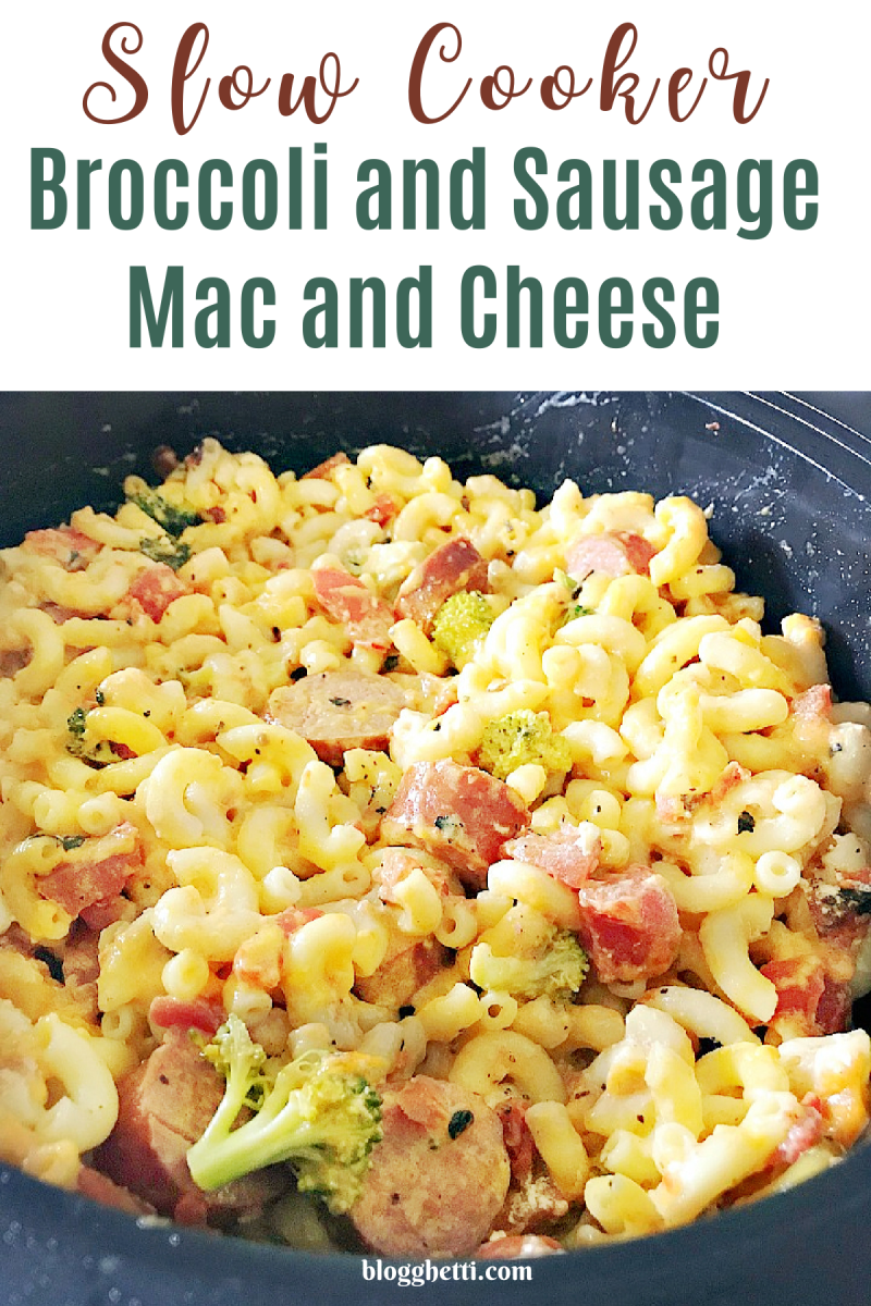slow cooker broccoli sausage mac and cheese image