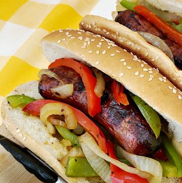 Easy Grilled Italian Sausages with Peppers and Onions