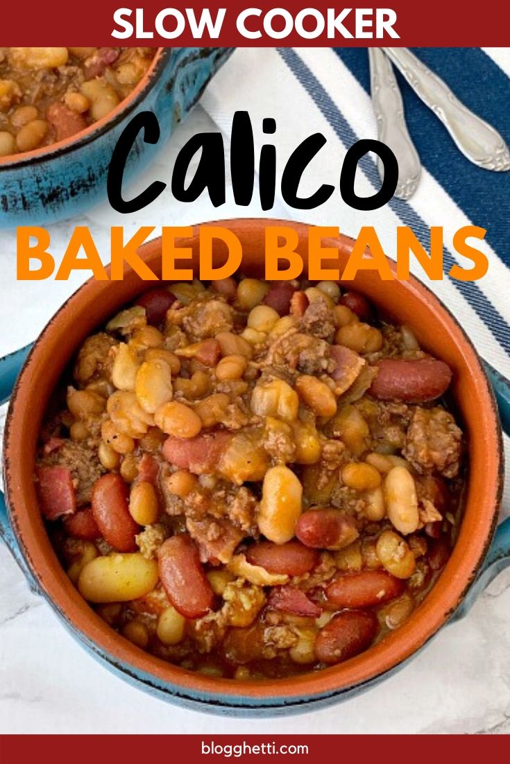 Slow Cooker Calico Baked Beans - pin