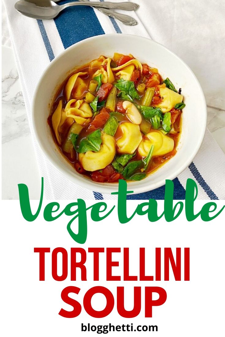 Vegetable Tortellini Soup - meatless Monday