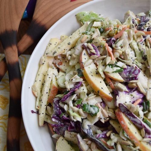 Creamy Cabbage & Carrot Coleslaw with Apple