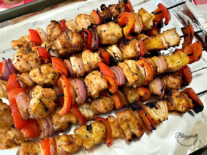 Easy Grilled Chicken Kabobs with Everything Seasoning