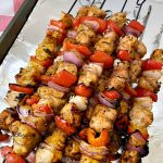skewers with chicken and vegetables