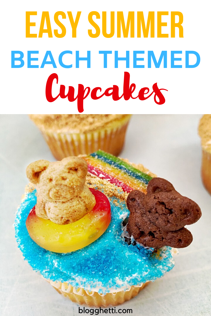 Beach Themed Lemon Cupcakes