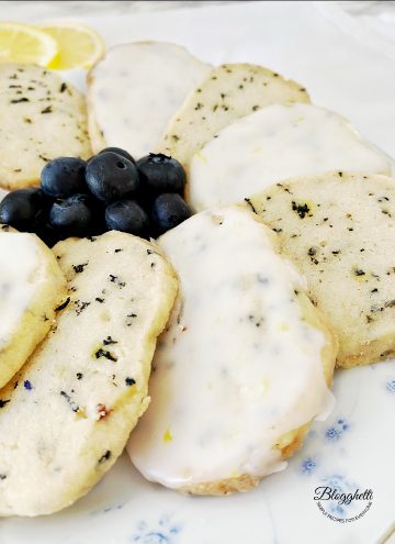 Blueberry Earl Grey Cookies with Lemon Glaze