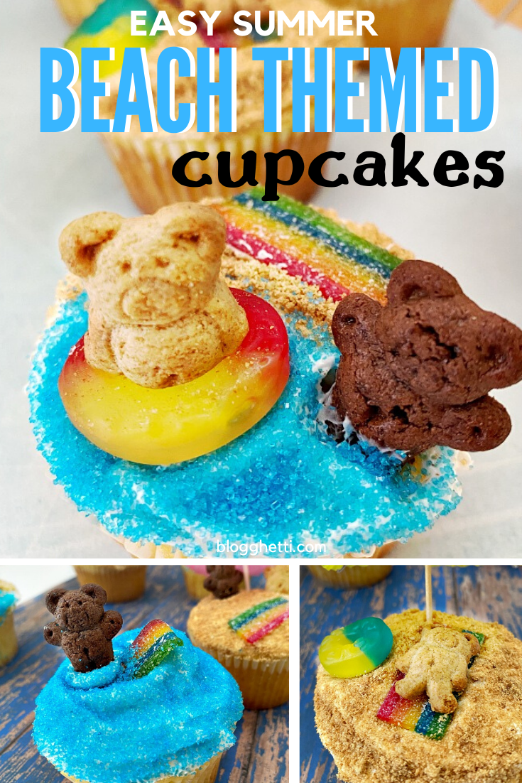 Easy Summer Beach Themed Cupcakes