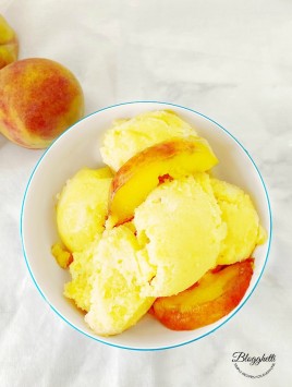 Fresh Peach Sorbet made with 3 ingredients
