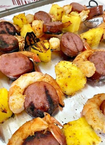 Grilled Shrimp and Sausage with Pineapple