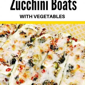 3 cheese zucchini boats with vegetables