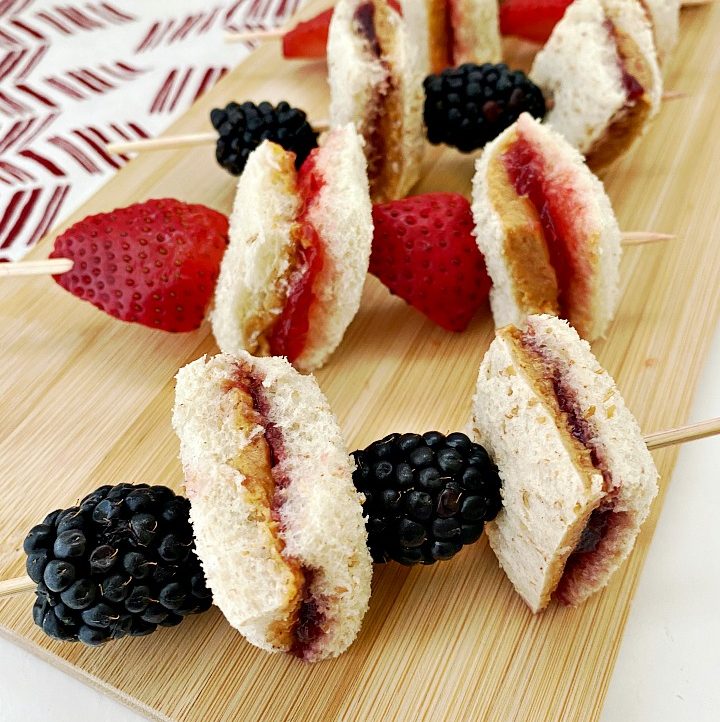 Peanut Butter and Jelly Sandwich Kabobs