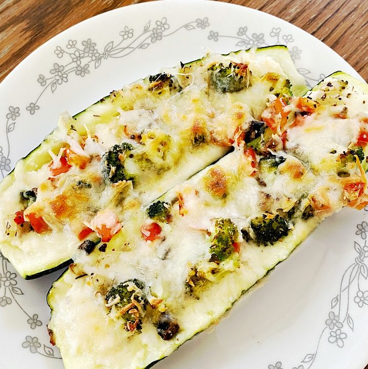 Three Cheese Zucchini Boats
