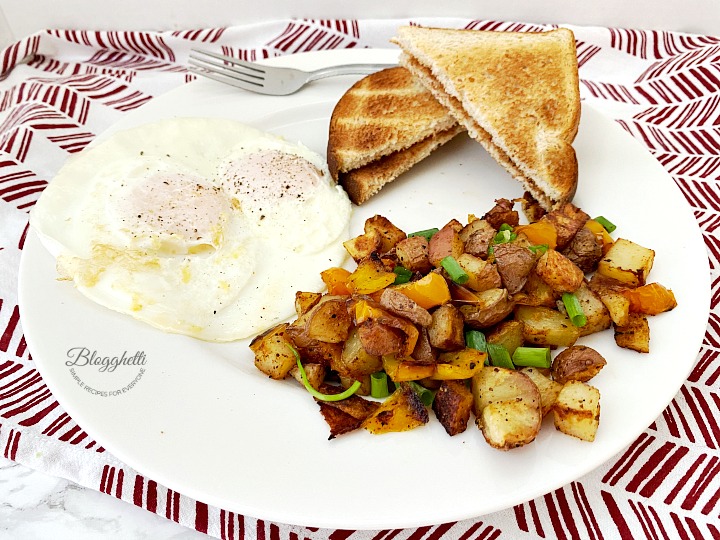 eggs with oven roasted breakfast potatoes