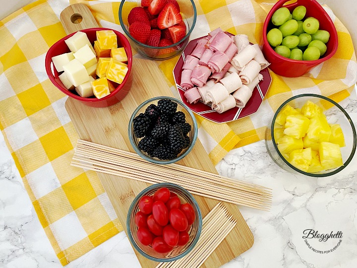 ingredients for lunch kabobs