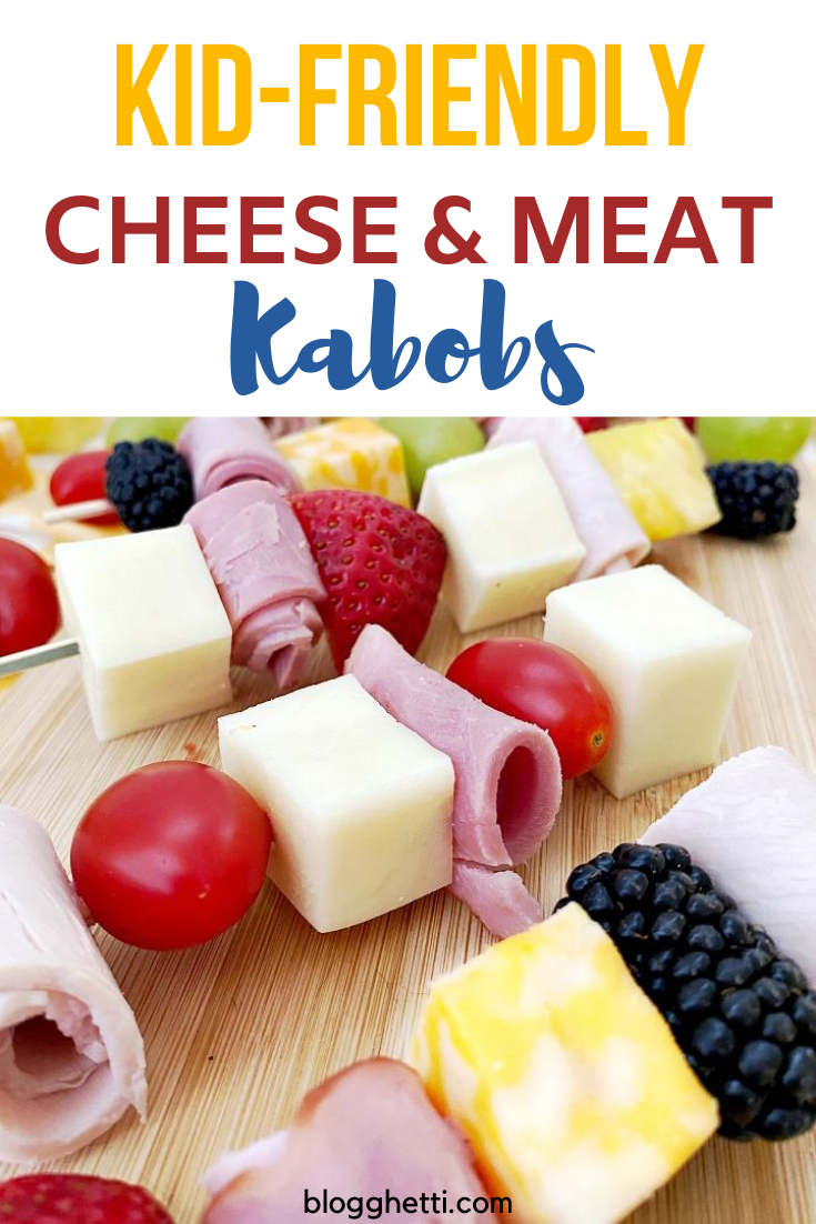 kid friendly cheese and meat kabobs