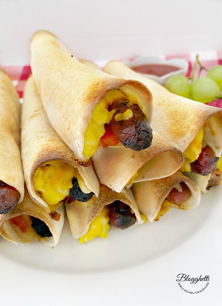 Scrambled Egg and Sausage Breakfast Taquitos