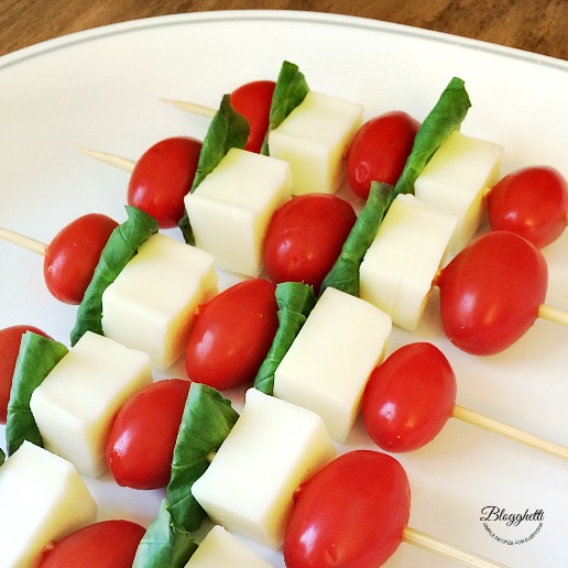 tomato and mozzarella skewers