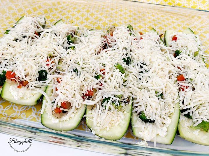 top cheese layer for zucchini boats