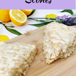 Lemon lavender scones pinterest image with text overlay