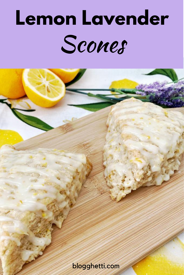 Lemon lavender scones pinterest image with text overlay