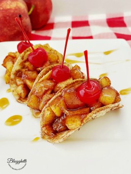 apple pie tacos with maraschino cherries on top