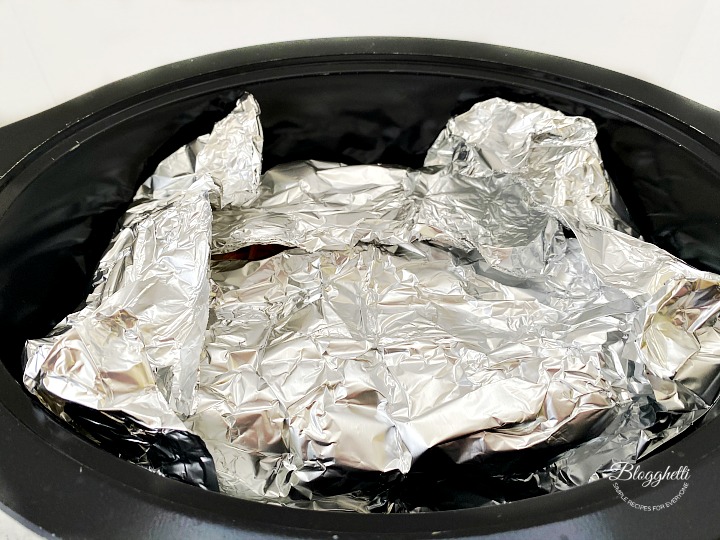 foil covered potatoes in slow cooker