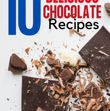 10 delicious and easy chocolate recipes round up with text overlay