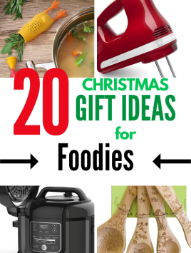 20 Christmas Gift Ideas for Foodies with text overlay