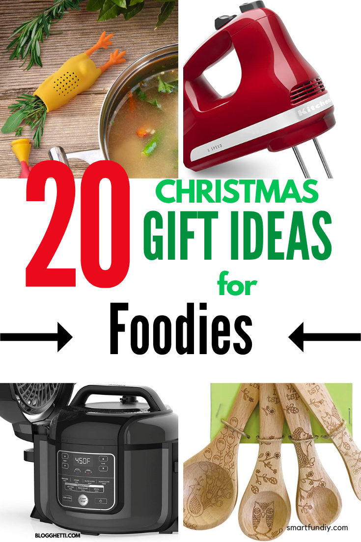 20 Christmas Gift Ideas for Foodies with text overlay