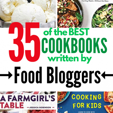 35 of the best cookbooks written by food bloggers with text overlay