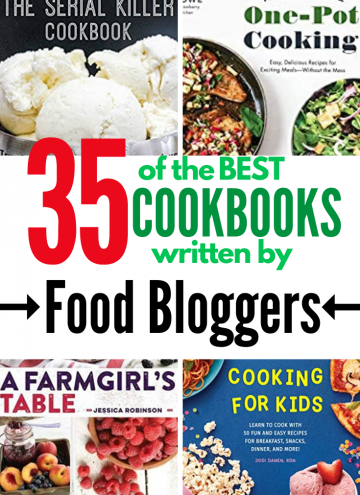 35 of the best cookbooks written by food bloggers with text overlay