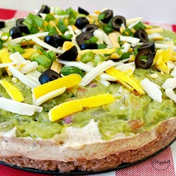 Classic Layered Taco Dip recipe made in a springform pan