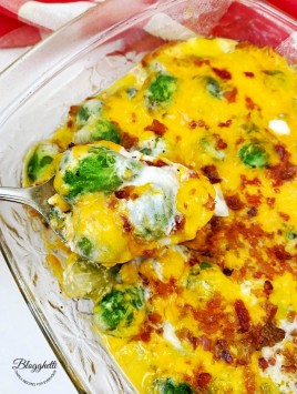 Creamy Cheesy Brussels Sprouts with Bacon