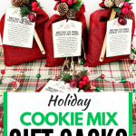 Holiday Cookie Mix Gift Sacks with text overlay