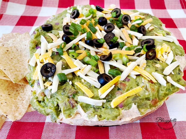classic layered taco dip with chips