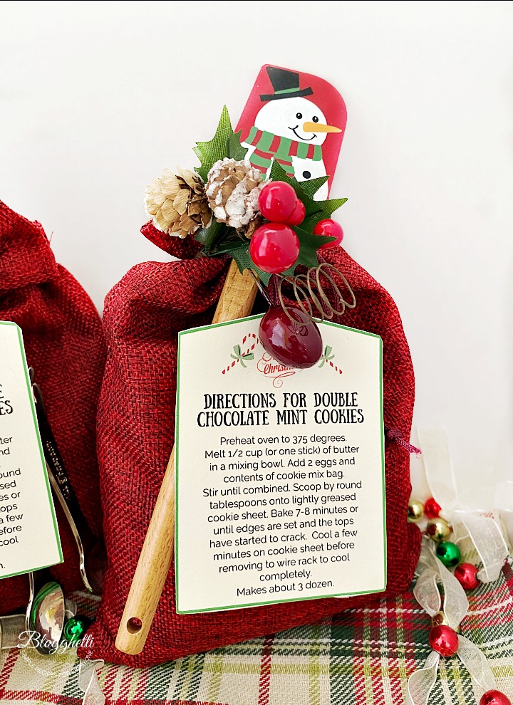 close up of cookie mix gift sack
