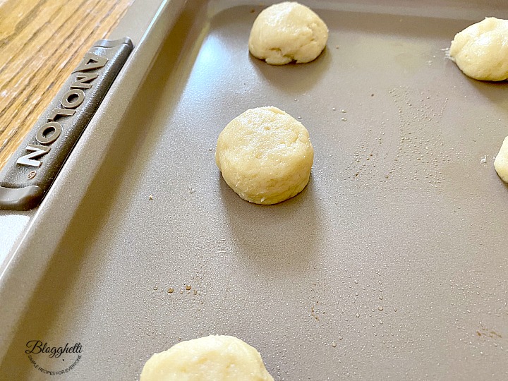 Italian cookie dough on baking sheet