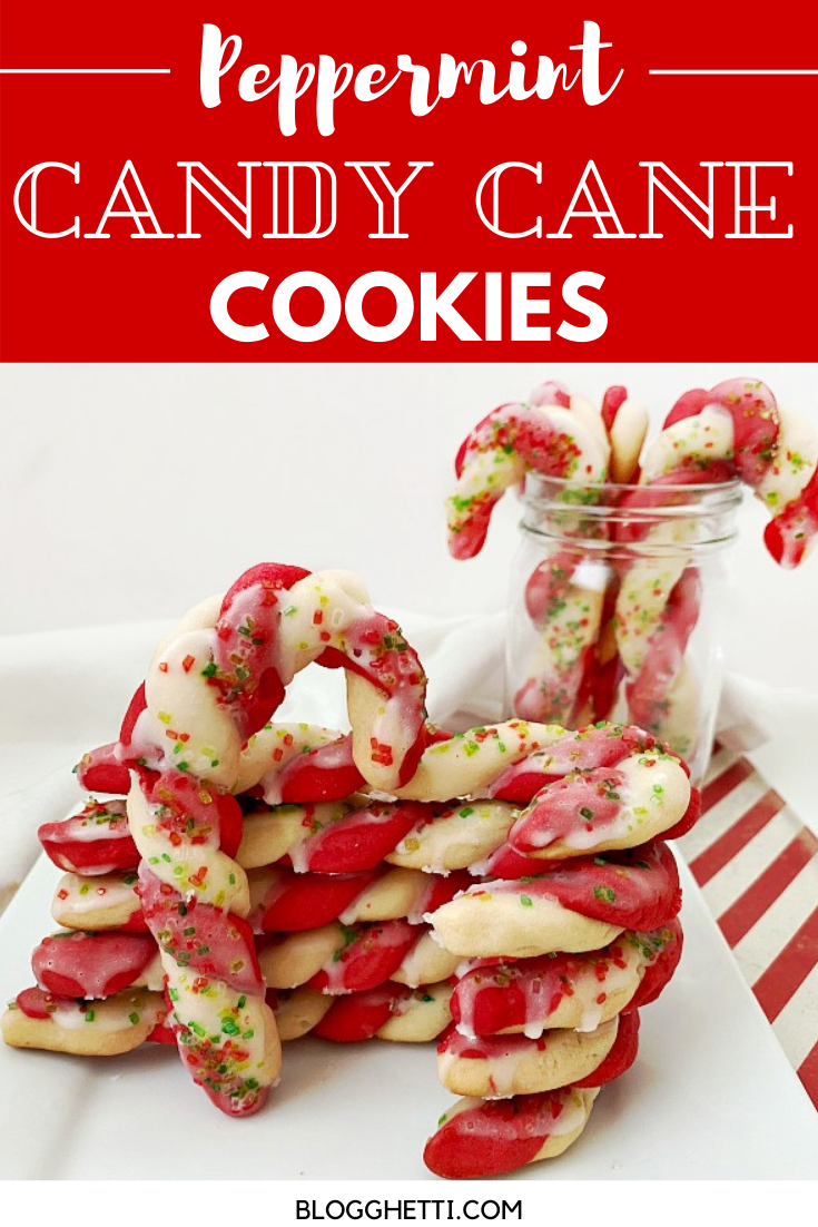 Peppermint Candy Cane Cookies with text overlay