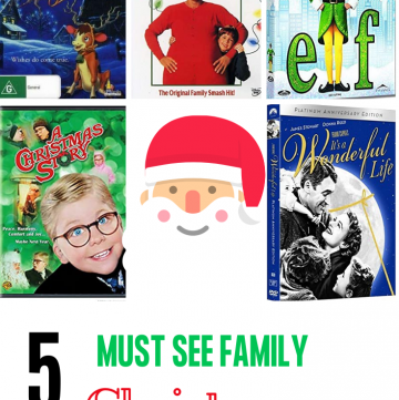 Top 5 favorite Christmas movies - with text overlay