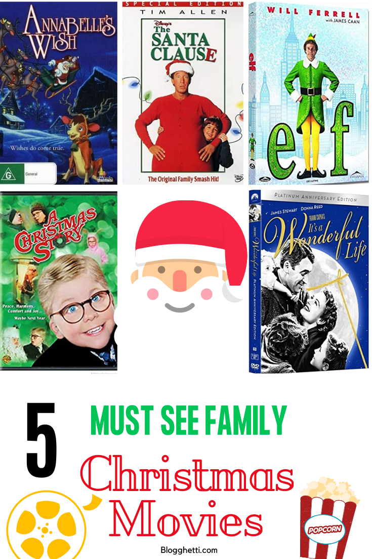 Top 5 favorite Christmas movies - with text overlay