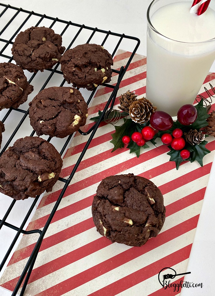 Double Chocolate Mint Cake Mix Cookies