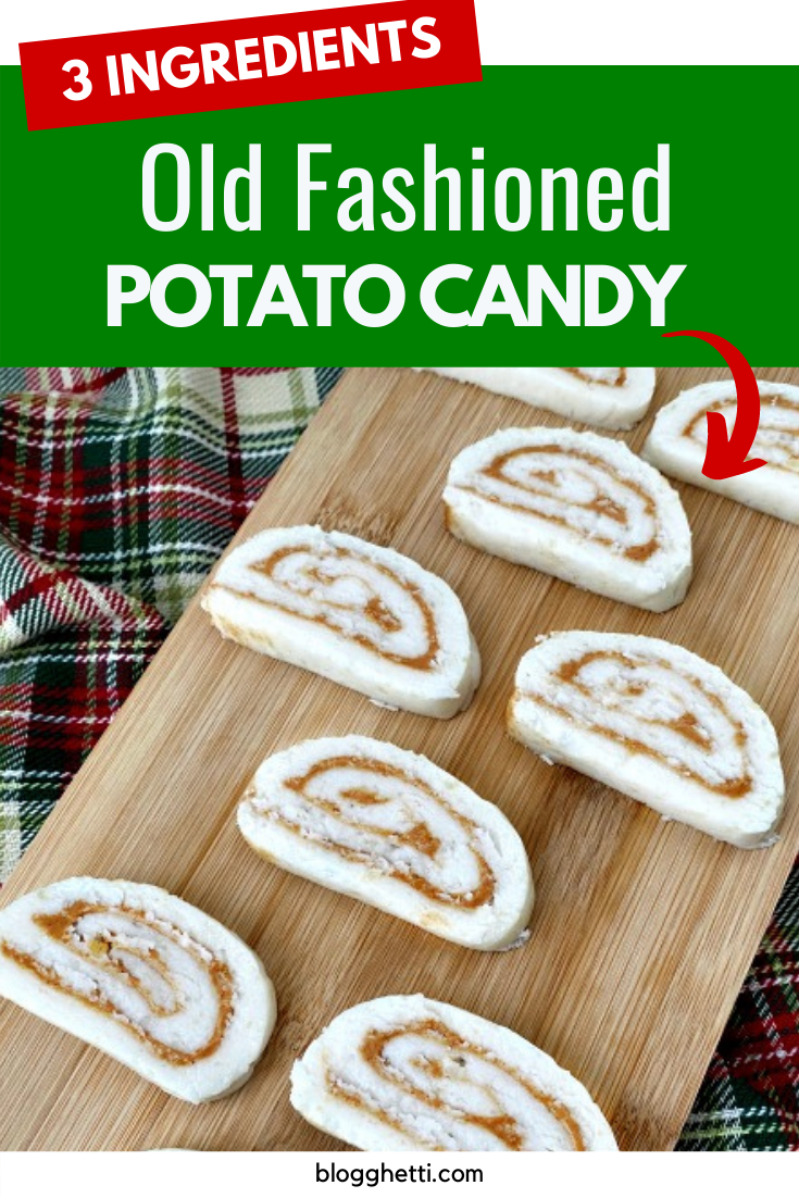 3 ingredient old fashioned potato candy with text overlay